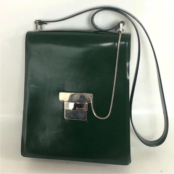 Gucci Green Leather Shoulder Bag - Picture 1 of 16